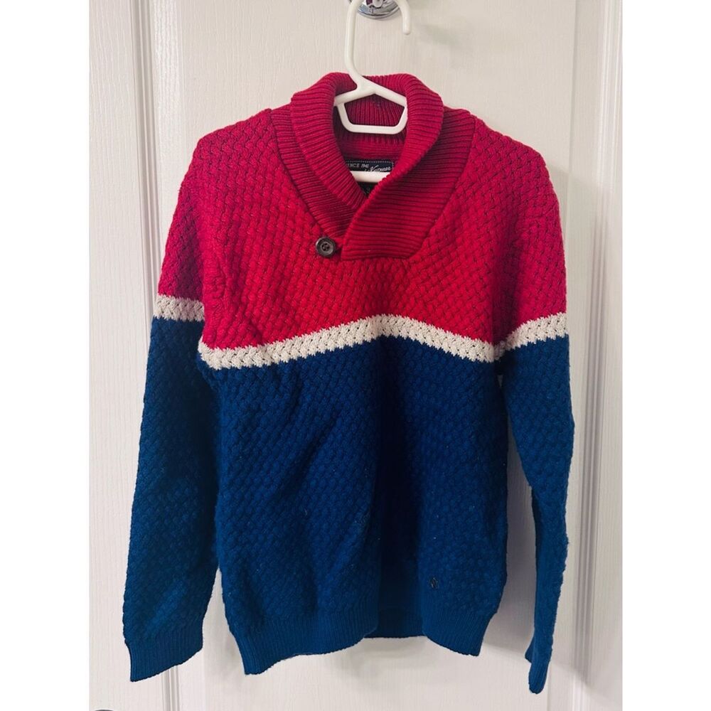 Mayoral Knitwear Premium Goods Boys Red White and Blue Knit Sweater!
